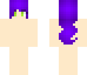 purple haired girl with bangs