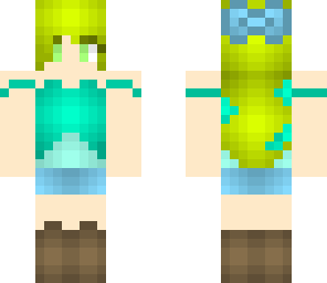 light green apple girl