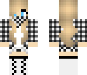 blonde ninja girl plaid shirt