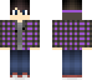 purple plaid boy