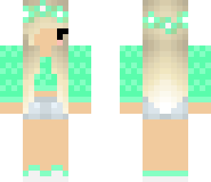 pastel green chibi girl
