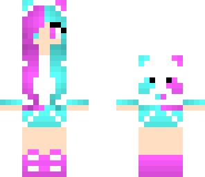 panda girl pink and blue
