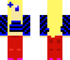 girl with blue stripes