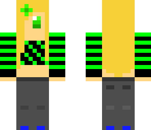 girl with green stripes