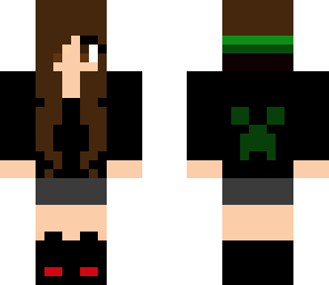 good cute girl skin with a creeper face