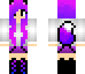 cute purple neon fox girl