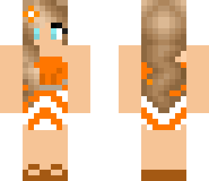 short orange and white beach dress