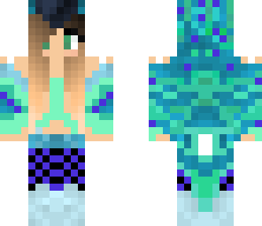 blue and green bird girl