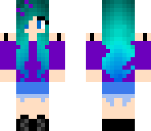 cute blue hair girl