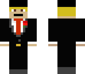 black suit red tie