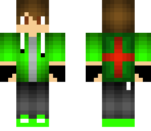 green boy with a cross on back