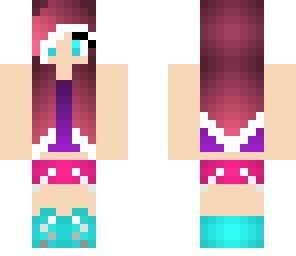 pink purple turquoise cute girl