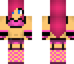 blue eyes pink haired lingerie