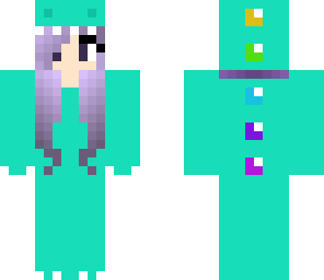 rainbow cyan dino girl