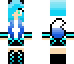 blue hair fox girl