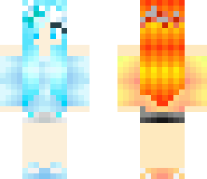 half fire and water girl by night sky