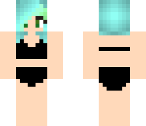 blue hair bikini
