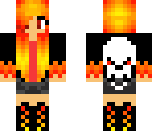 flame skull girl