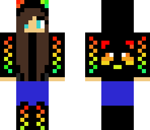 brunette  rainbow panda skin