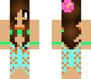 hula girl orange and blue