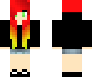 flame haired hoodie girl