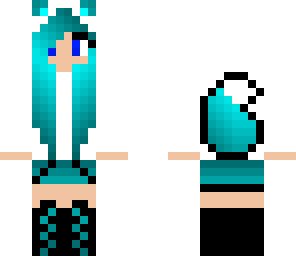 neon blue fox girl
