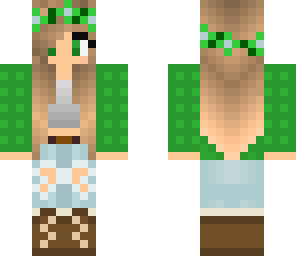 green fall girl