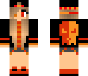 skull girl red and orange
