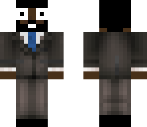black suit with beard