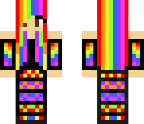rainbow girl with bangs