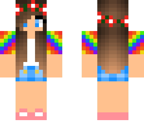 cute rainbow girl with flower headband
