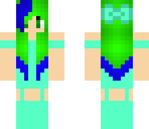 green blueish girl