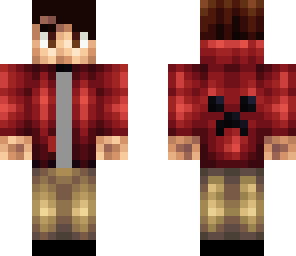 teenager red creeper hoodie