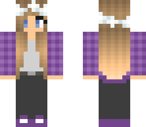 purple plaid girl