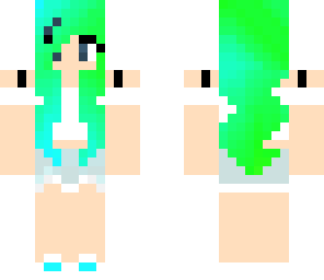 cute green and blue girl