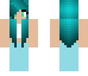 teal haired summer girl