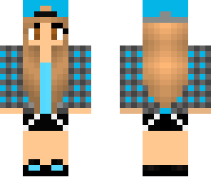 blue plad girl