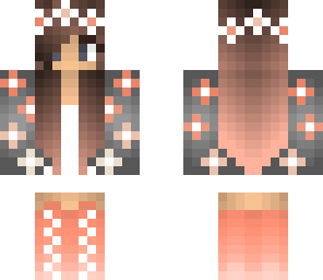 flower peach crown brunette