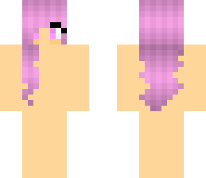 purple hair girl with plait