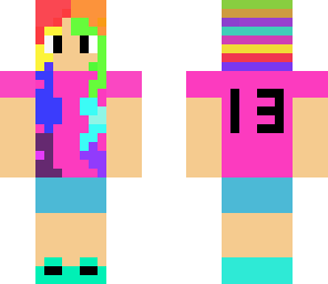 rainbow haired girl made by 2 bffs