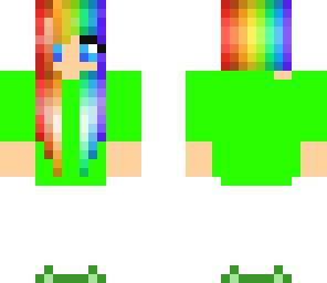 rainbow hair neon girl