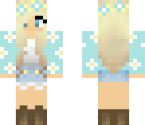 blue flower girl