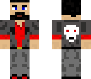 red and grey with skull    edited back hair