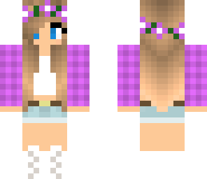purple plaid girl