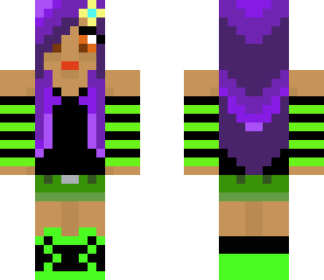 green girl lila hair