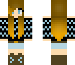 girl with blue and black clothes
