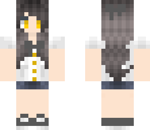 black hair with bow