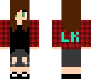 flannel girl with headphones