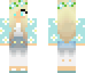 blue flower girl