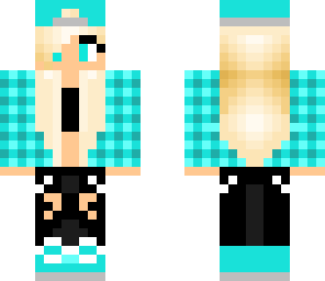 blue plaid girl